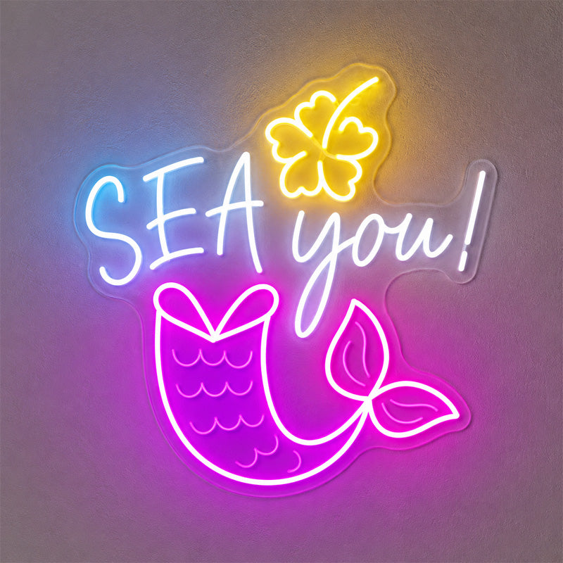 Beach & Summer Party Neon Signs - SEA You Mermaid Glow
