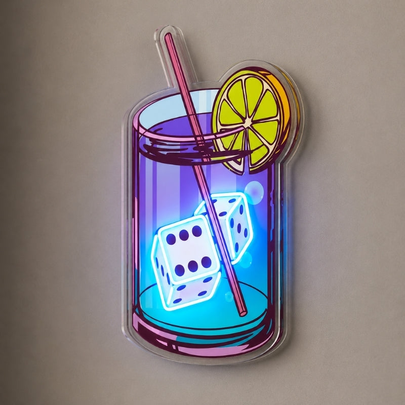 Beach & Summer Party Neon Signs - Dice Cocktail Art