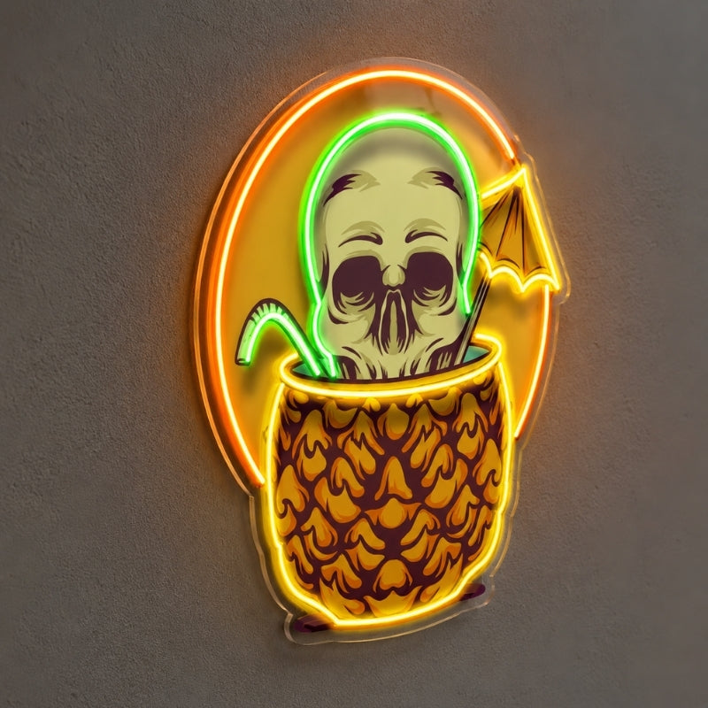 Beach & Summer Party Neon Signs - Skull Tiki Drink
