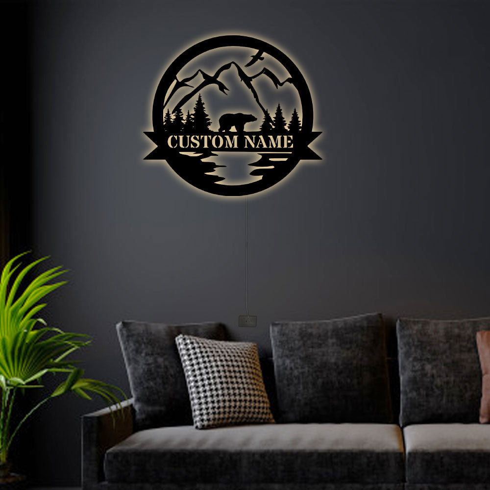 Bear You Are Not Alone Personalized - Led Light Metal - Owls Matrix LTD