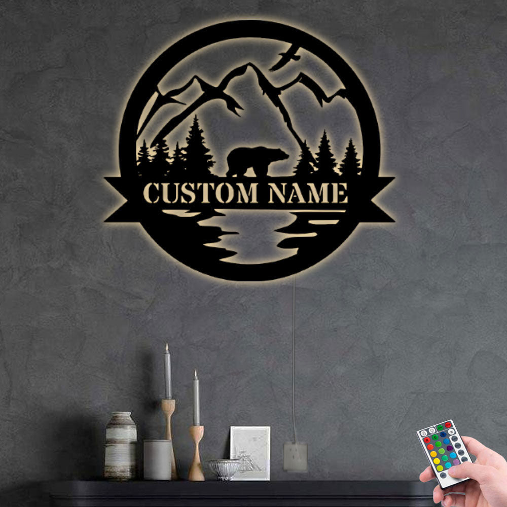 Bear You Are Not Alone Personalized - Led Light Metal - Owls Matrix LTD