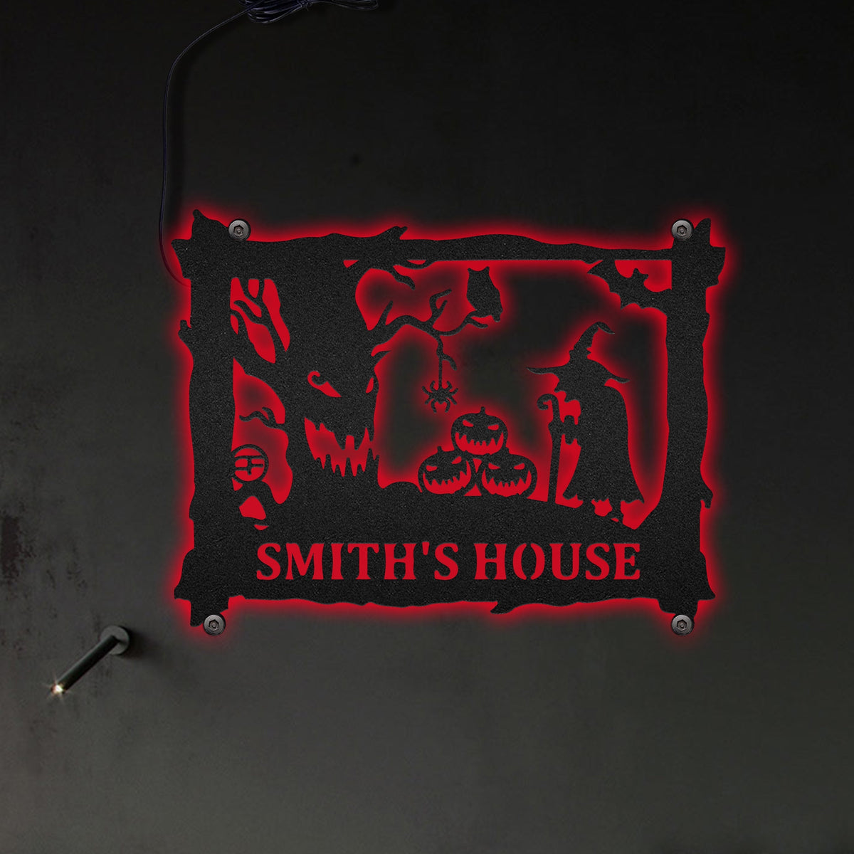 Witch Beware of the Halloween Personalized - Led Light Metal - Owls Matrix LTD