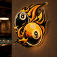 Billiards Neon Sign - Flaming 8 and 9 Ball Wall Decor