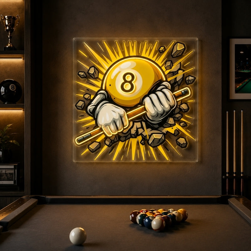 Billiards Neon Sign - Powerful 8 Ball Break Decor