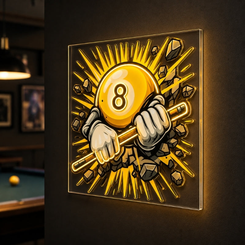 Billiards Neon Sign - Powerful 8 Ball Break Decor