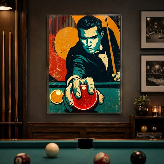 Billiards Neon Sign - Vintage Pool Champion Decor