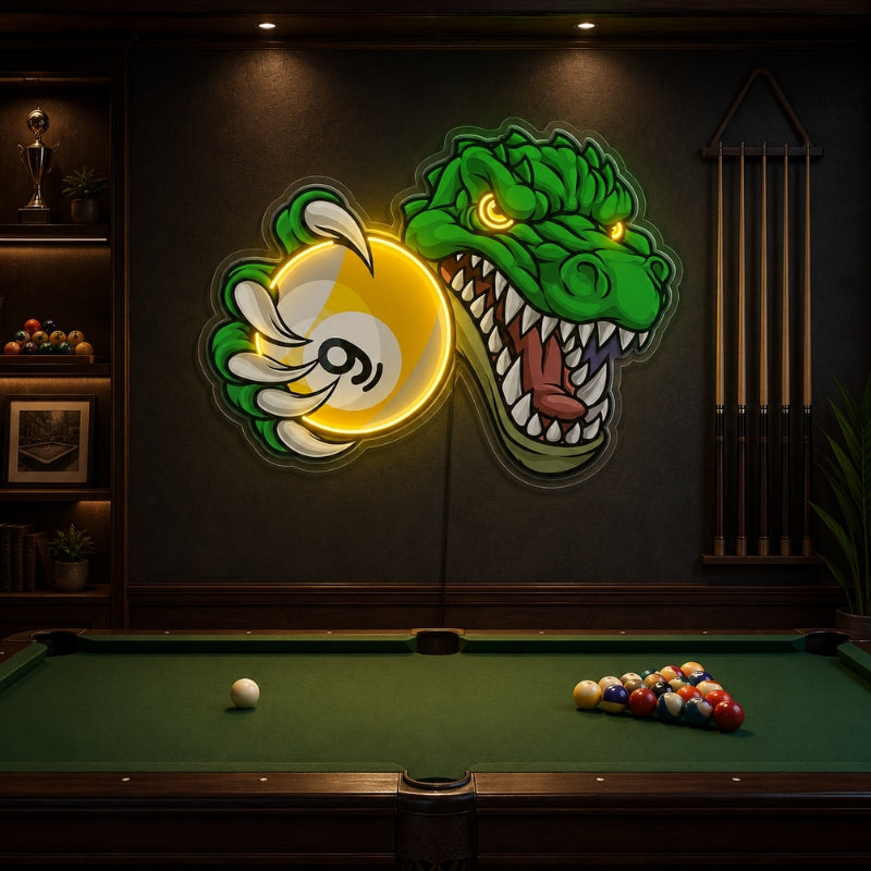 Billiards Pool Room Neon Sign - Dragon 9 Ball Decor
