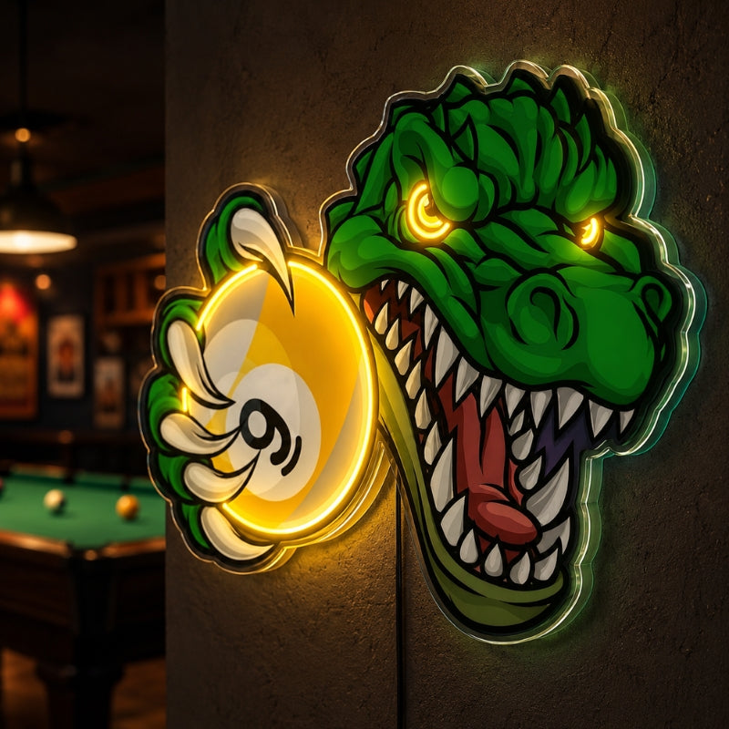 Billiards Pool Room Neon Sign - Dragon 9 Ball Decor