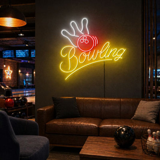 Bowling Neon Sign - Bowling Alley Wall Decor Light