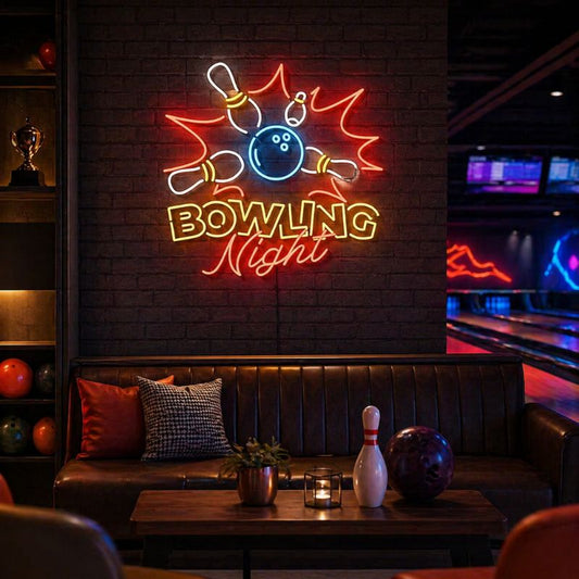 Bowling Neon Sign - Bowling Night Wall Decor Light