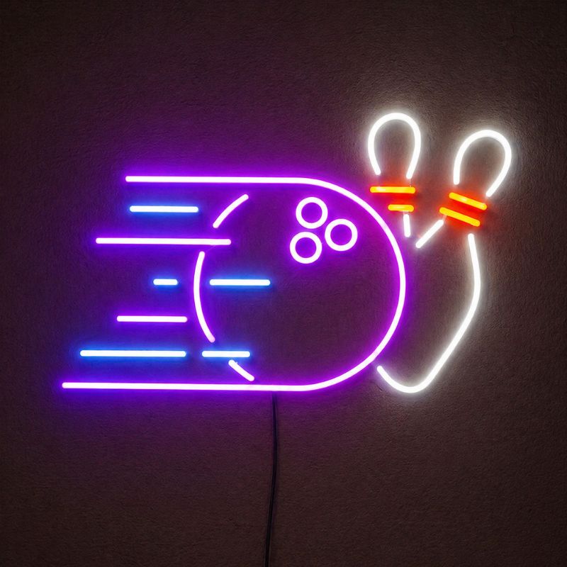 Bowling Neon Sign - LED Wall Decor for Game Room
