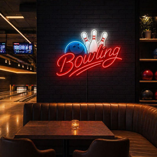 Bowling Neon Sign - Retro Bowling Alley Wall Light