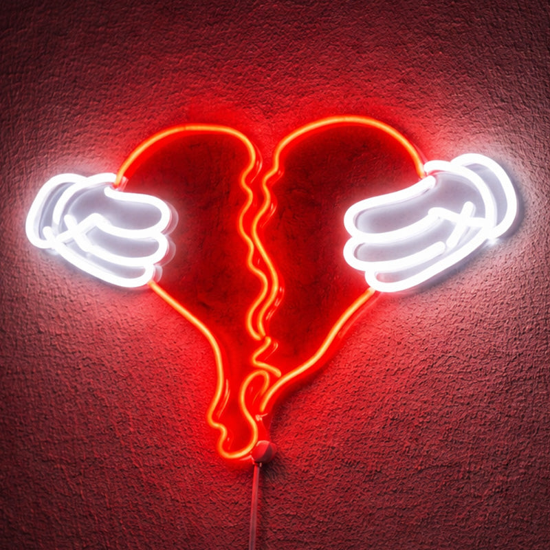 Broken Heart Neon Sign – Romantic LED Wall Decor for Bedroom & Emotional Aesthetic