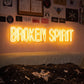 “Broken Spirit” Neon Sign – Bold Letter LED Neon Quote for Dark Aesthetic & Alternative Room Decor