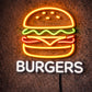 Burger LED Neon Sign – Classic Fast Food Wall Light