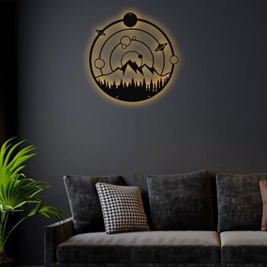 Camping Space Camp Nature - Led Light Metal - Owls Matrix LTD