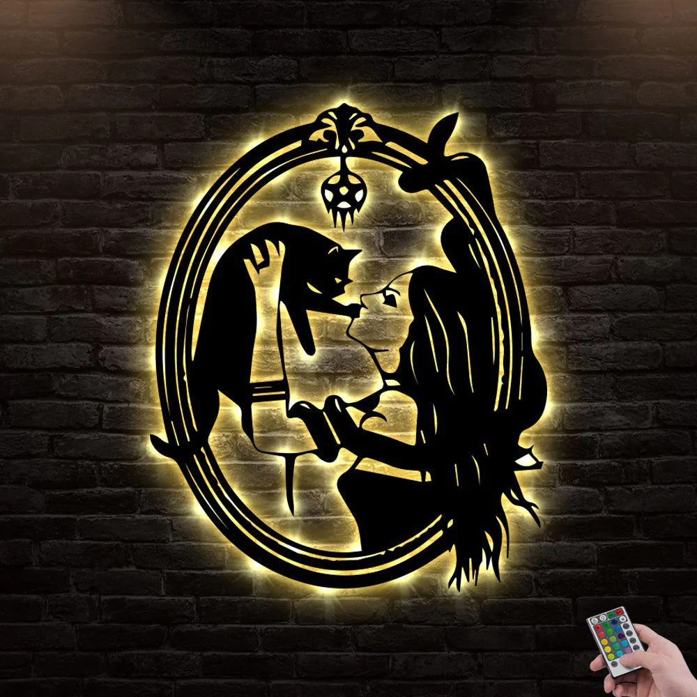 Cat Want To Play More - Led Light Metal - Owls Matrix LTD