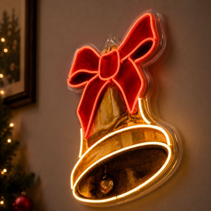 Christmas Neon Sign - Bell LED Wall Decor for Home