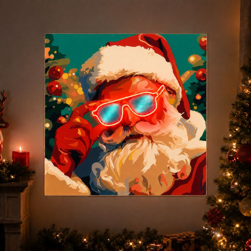 Christmas Neon Sign - Santa LED Wall Art Decor