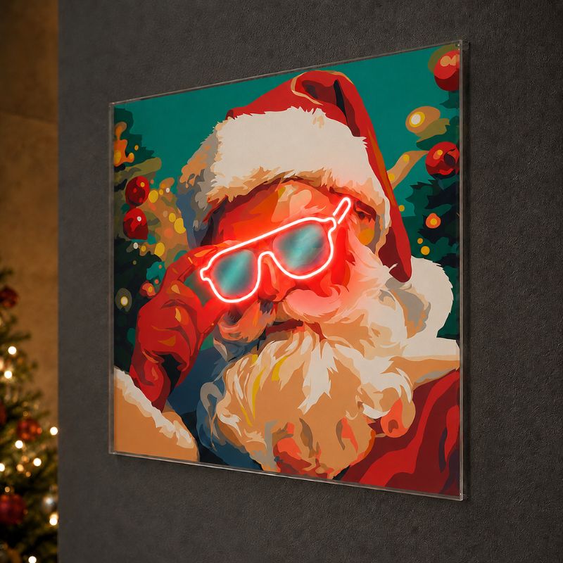 Christmas Neon Sign - Santa LED Wall Art Decor