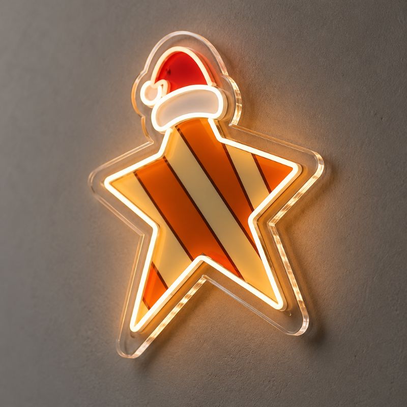 Christmas Neon Sign - Star LED Wall Decor for Home