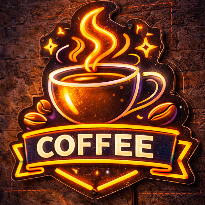 Coffee Cup LED Neon Sign – Warm Café Wall Light Decor