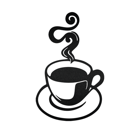 Coffee Cup Metal Art Sign - Led Light Metal - Owls Matrix LTD