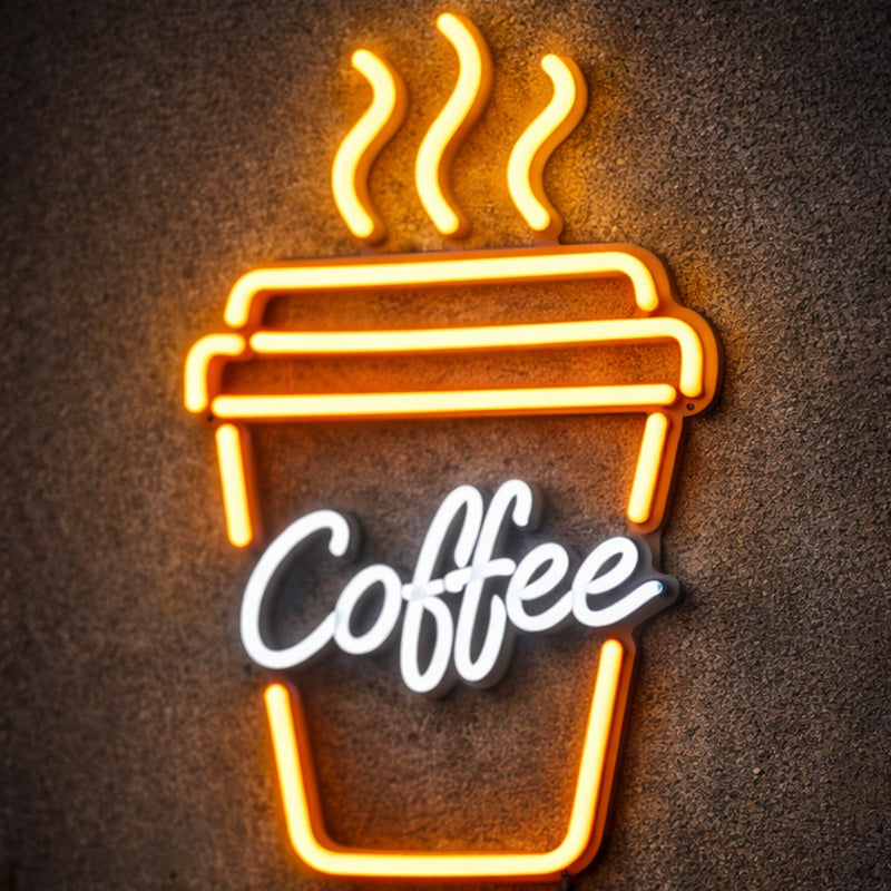 Coffee Cup Neon Sign – Warm LED Coffee Wall Light for Café & Home