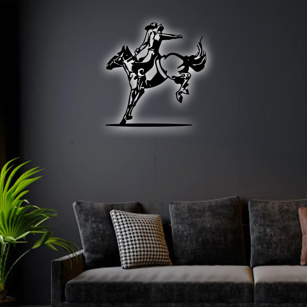 Cowboy Love Beautiful Life - Led Light Metal - Owls Matrix LTD
