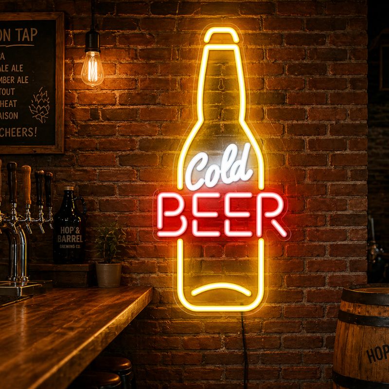Craft Beer Neon Sign Brewery - Bottle LED Wall Light