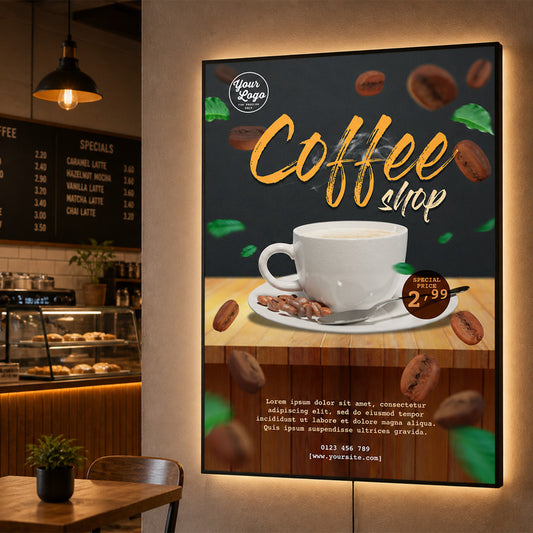 Custom Cafe Lightbox Sign - LED Coffee Shop Display