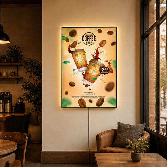 Custom Cafe Lightbox Sign - LED Coffee Wall Display