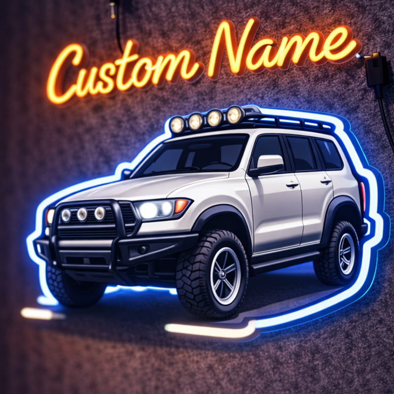Custom Name 4x4 SUV Neon Sign – Off-Road LED Wall Light Decor