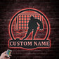 Custom Name Air Hockey Name Metal Sign, Metal Wall Signs With RGB Led Light