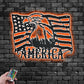 Custom Name American Eagle Flag Sign Decoration For Living Room, Metal Wall Signs With RGB Led Light