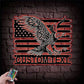 Custom Name American Flag Eagle Metal Wall Art, Metal Wall Signs With RGB Led Light
