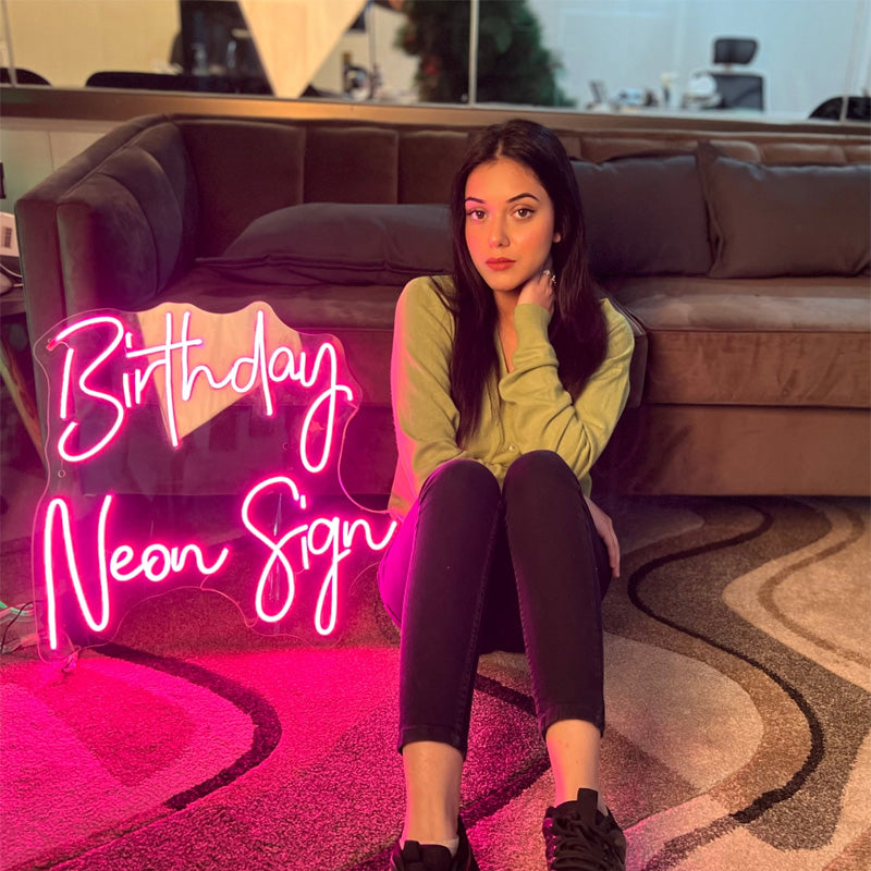 Custom Name Birthday Neon Sign – Personalized LED Neon Sign for Birthday Party Decor & Photo Backdrop