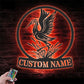 Custom Name Blue Heron Lover Name Sign Home Decor, Metal Wall Signs With RGB Led Light