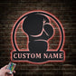 Custom Name Boxing Name Sign Fitness Training Metal Wall Signs With RGB Led Light