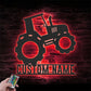 Custom Name Boy Farmer Name Sign Home Decor Girl Farming Wagon Metal Wall Signs With RGB Led Light