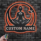 Custom Name Buddah Metal Wall Signs With RGB Led Light
