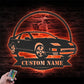 Custom Name Classic Muscle Car Name Sign Home Decor Mechanic Repair  Metal Wall Signs With RGB Led Light