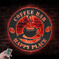 Custom Name Coffee Lover Name Sign Home Decor Kitchen, Metal Wall Signs With RGB Led Light