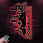 Custom Name Cow Metal Wall Signs With RGB Led Light