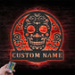 Custom Name Day of the Dead Name Sign Home Decor Metal Wall Signs With RGB Led Light