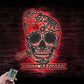 Custom Name Day of the Dead Sign Home Decor Sugar Skull With Rose Metal Wall Signs With RGB Led Light