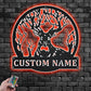 Custom Name Deer Hunter Name Metal Wall Signs With RGB Led Light