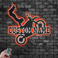 Custom Name Dirt Bike Name Sign Metal Wall Signs With RGB Led Light