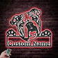 Custom Name English Bulldog Dog, Metal Wall Signs With RGB Led Light