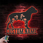 Custom Name FLoral Staffordshire Bull Terrier Metal Wall Signs With RGB Led Light